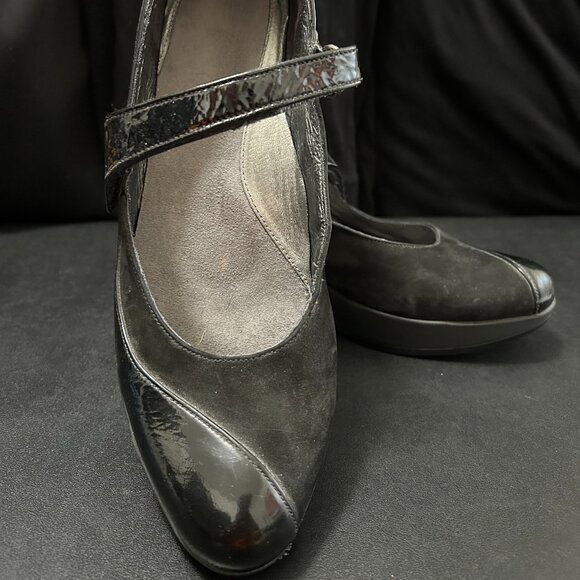 NAOT Patten Leather & Suede Wedge Heel - Picture 8 of 8